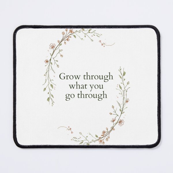 Item preview, Grow Through What You Go Through — Botanical Wildflower Motivational Quote Print for Nature Lovers designed and sold by jojodebondy.
