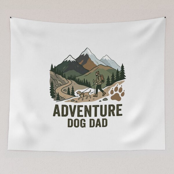 Item preview, Adventure Dog Dad Shirt | Hiking With Dog Gift - Outdoor Dog Father Camping designed and sold by Osmose-Studio.