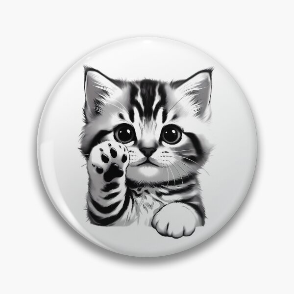 Item preview, Cute Tabby Kitten Waving Black Paw Pads designed and sold by By:MarcinK.