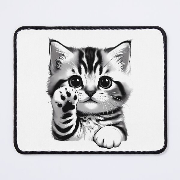 Item preview, Cute Tabby Kitten Waving Black Paw Pads designed and sold by By:MarcinK.