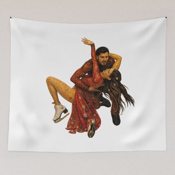 Item preview, Mosaic Ice Dance Couple Transparent Design - Guillaume Cizeron and Laurence Fournier Beaudry designed and sold by origin-arthouse.