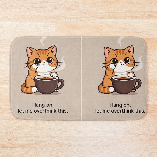 Item preview, Hang On, Let Me Overthink This Cute Cat Shirt | Funny Anxiety Humor Gift designed and sold by GalleryPeak.