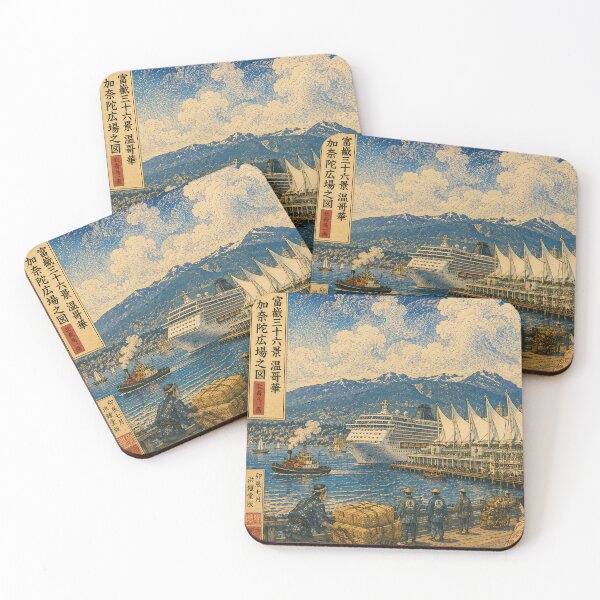 Item preview, Canada Place Ukiyo-e Art Print designed and sold by UkiyoCities.