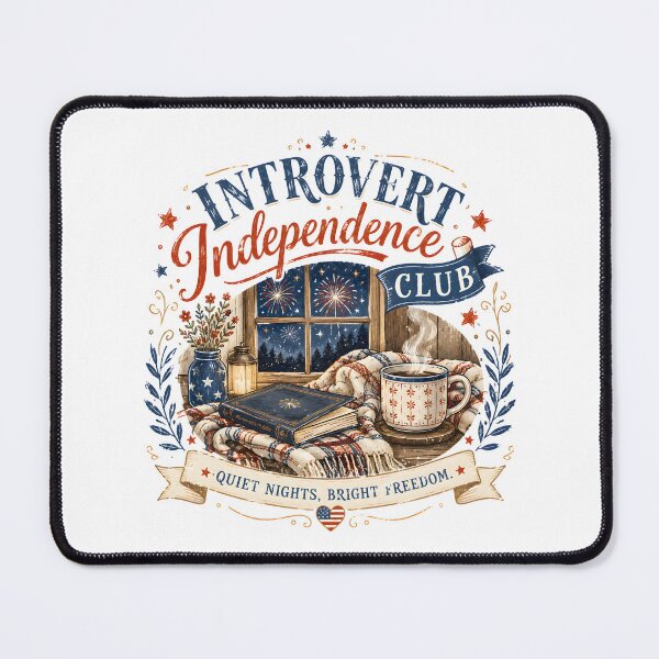 Item preview, Introvert Independence Club Cozy Fourth Of July Fireworks Graphic designed and sold by Craft Design Alchemy.