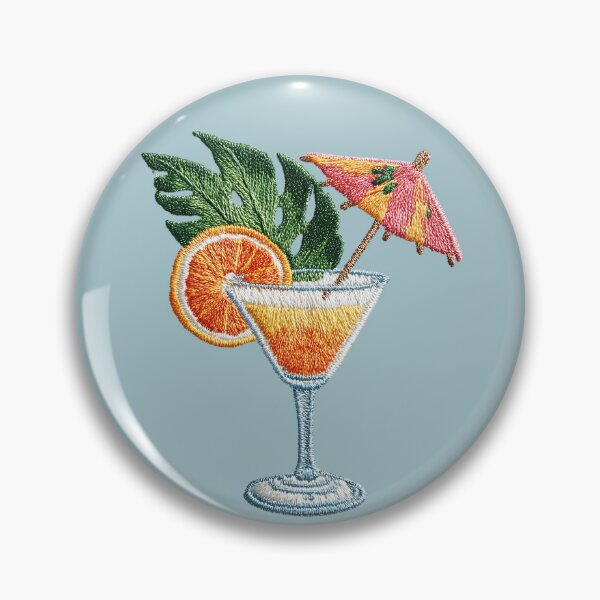 Item preview, Tropical Citrus Cocktail Embroidery Patch designed and sold by MegaNovaArt.
