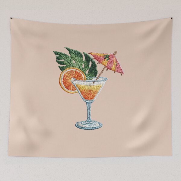 Item preview, Tropical Citrus Cocktail Embroidery Patch designed and sold by MegaNovaArt.