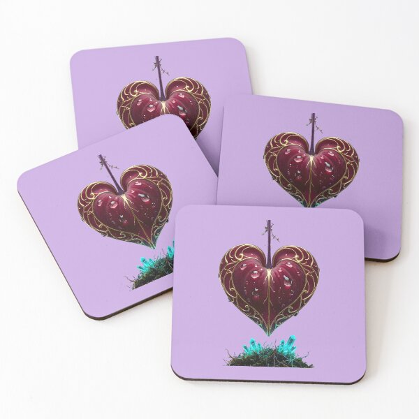 Item preview, Gothic Bleeding Heart Flower with Glowing Cyan Crystals designed and sold by Utopian-Magic.