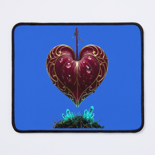 Item preview, Gothic Bleeding Heart Flower with Glowing Cyan Crystals designed and sold by Utopian-Magic.