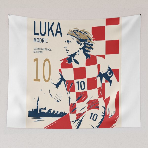 Item preview, Luka Modrić Croatia Football Print, Number 10 Soccer Legend Art designed and sold by Studio pod Burom.