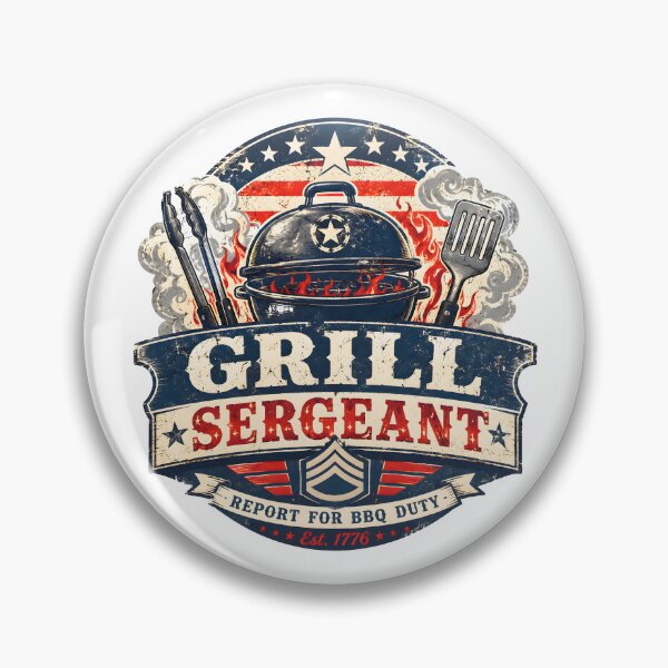 Item preview, Grill Sergeant Funny Patriotic BBQ Fourth Of July Graphic designed and sold by Craft Design Alchemy.