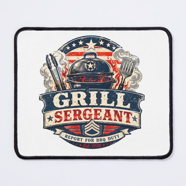 Item preview, Grill Sergeant Funny Patriotic BBQ Fourth Of July Graphic designed and sold by Craft Design Alchemy.