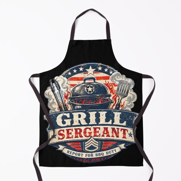 Item preview, Grill Sergeant Funny Patriotic BBQ Fourth Of July Graphic designed and sold by Craft Design Alchemy.
