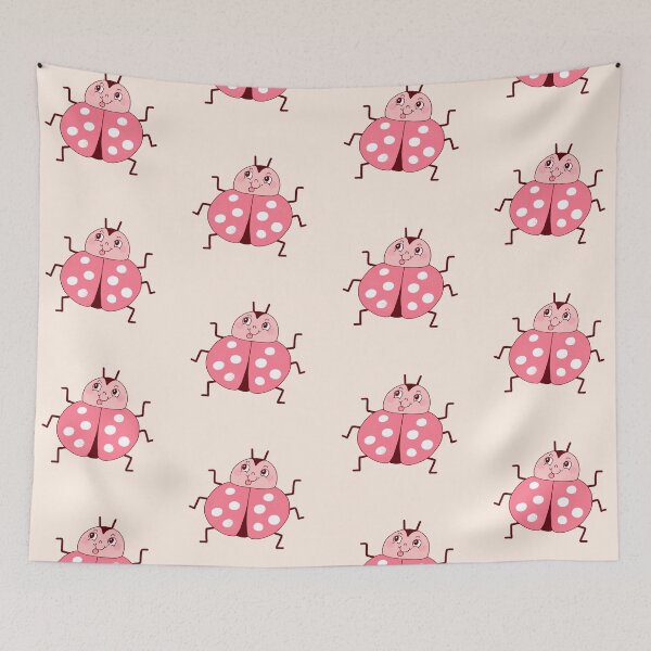 Item preview, Silly Pink Ladybug (Creme) designed and sold by yellowflowerhut.