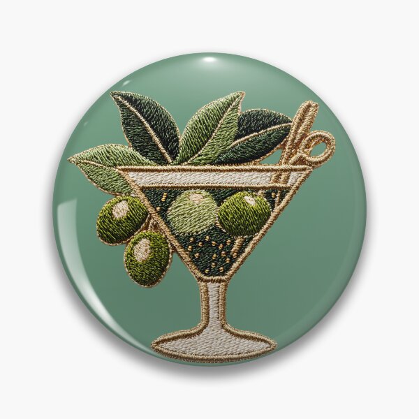 Item preview, Olive Martini Embroidery Patch Design designed and sold by MegaNovaArt.