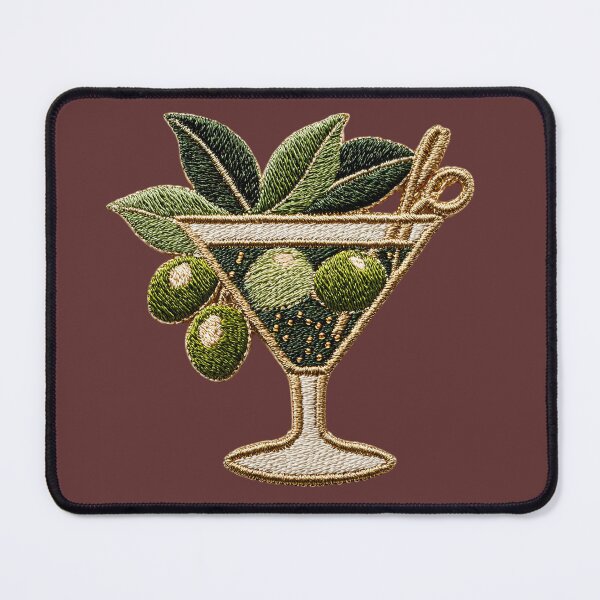 Item preview, Olive Martini Embroidery Patch Design designed and sold by MegaNovaArt.