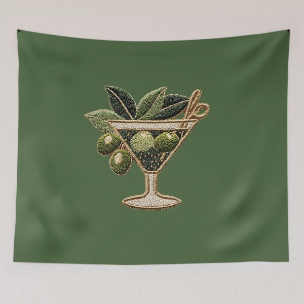 Item preview, Olive Martini Embroidery Patch Design designed and sold by MegaNovaArt.