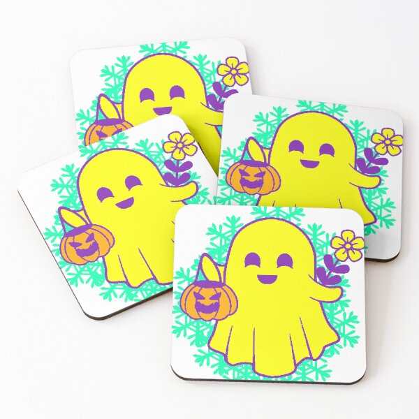 Item preview, Kawaii Ghost Pumpkin Halloween Flowers designed and sold by AstronautMerch.
