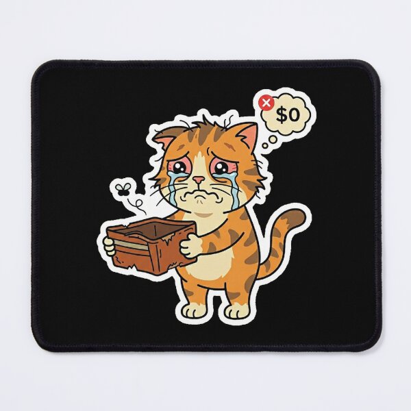 Item preview, Broke Cat $0 Empty Wallet Meme Sticker designed and sold by Cat Meme Fund.