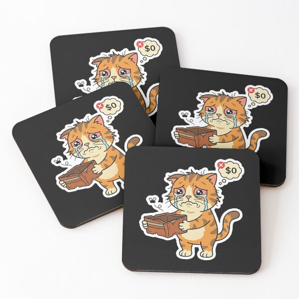 Item preview, Broke Cat $0 Empty Wallet Meme Sticker designed and sold by Cat Meme Fund.