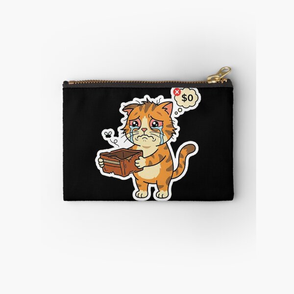 Item preview, Broke Cat $0 Empty Wallet Meme Sticker designed and sold by Cat Meme Fund.