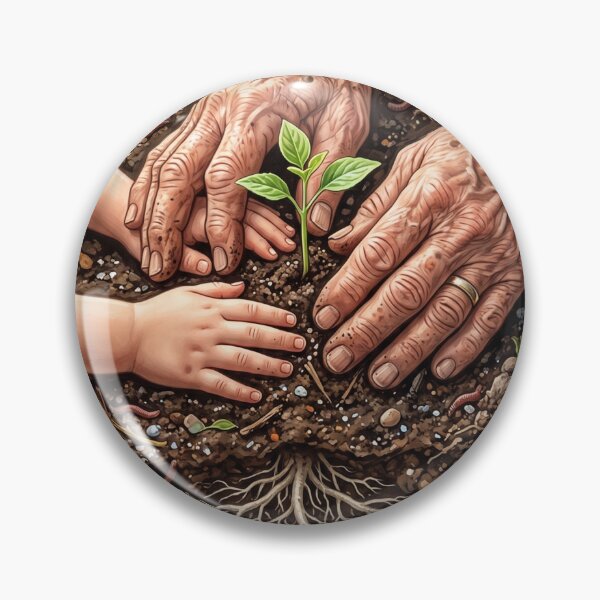 Item preview, Grandpa Hand with GrandChild Hand planting Tree | Design | T-Shirt designed and sold by Prism-Bubble.