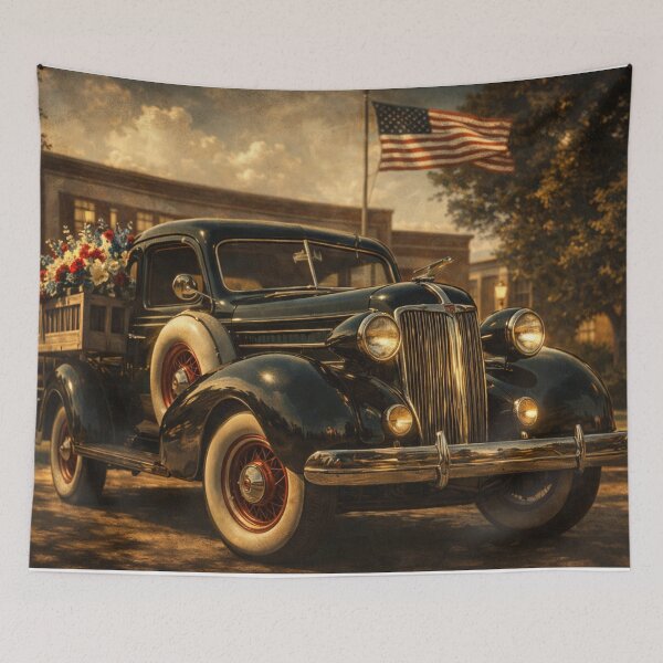 Item preview, Vintage Pickup Truck – Old Money Cinematic Art Print designed and sold by Ve state official.