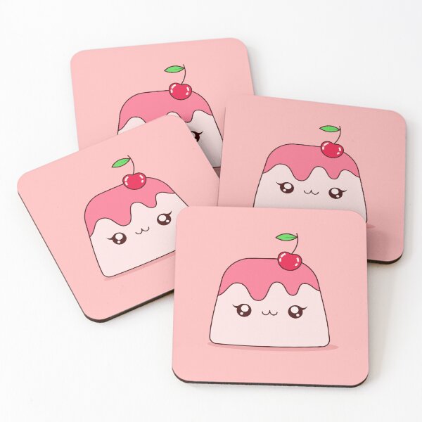 Item preview, Cute Kawaii Cherry Pudding Dessert Character Illustration Design designed and sold by CozyLittleShop.