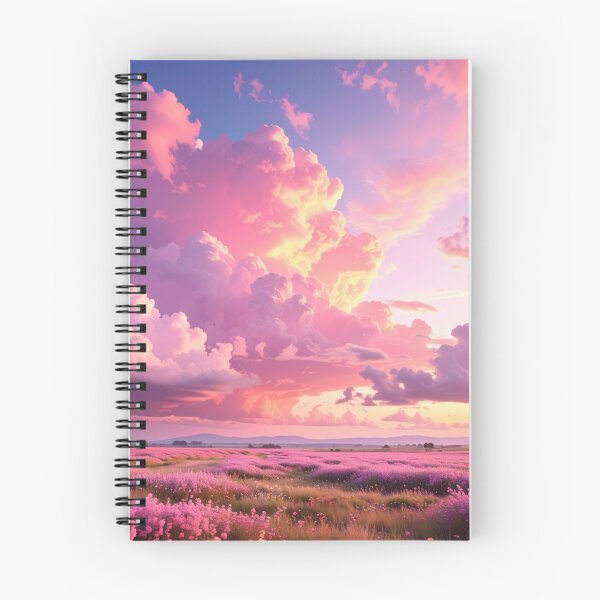 Item preview, A sunset with a field of flowers and clouds designed and sold by KassiesKreation.