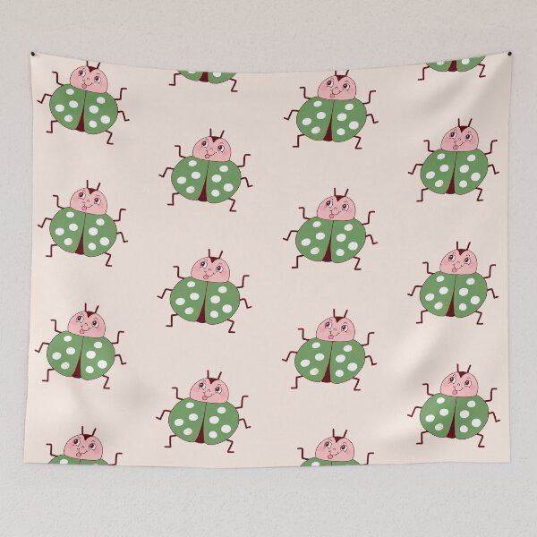 Item preview, Silly Green Ladybug (Creme) designed and sold by yellowflowerhut.
