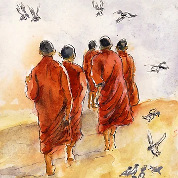 Imagen de la obra 5 Monks in the Sun de Randy Sprout Fine Art