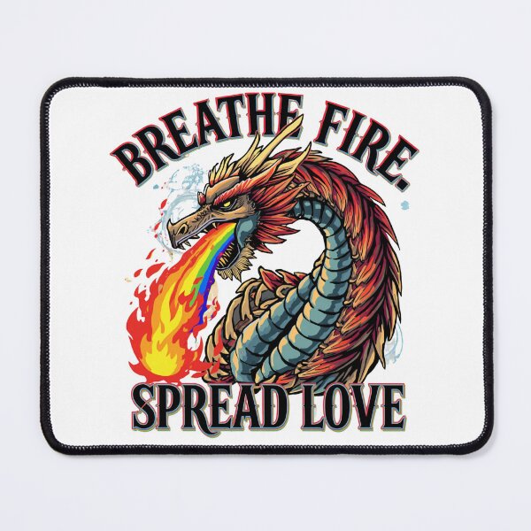Item preview, Breathe Fire Spread Love Rainbow Dragon LGBTQ Pride T-Shirt designed and sold by Vvmd.