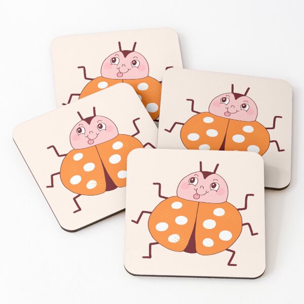 Item preview, Silly Orange Ladybug (Creme) designed and sold by yellowflowerhut.