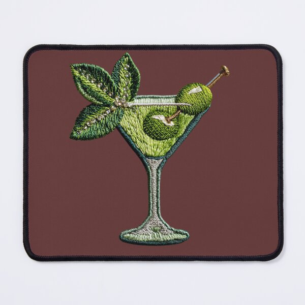 Item preview, Dirty Martini Cocktail Embroidery Patch designed and sold by MegaNovaArt.