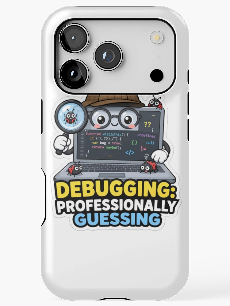 Thumbnail 1 of 4, iPhone Case, Debugging Professionally Guessing Cute Programmer Humor designed and sold by DebugLab.