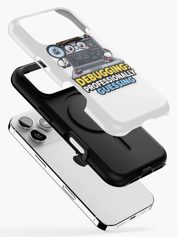 Thumbnail 2 of 4, iPhone Case, Debugging Professionally Guessing Cute Programmer Humor designed and sold by DebugLab.