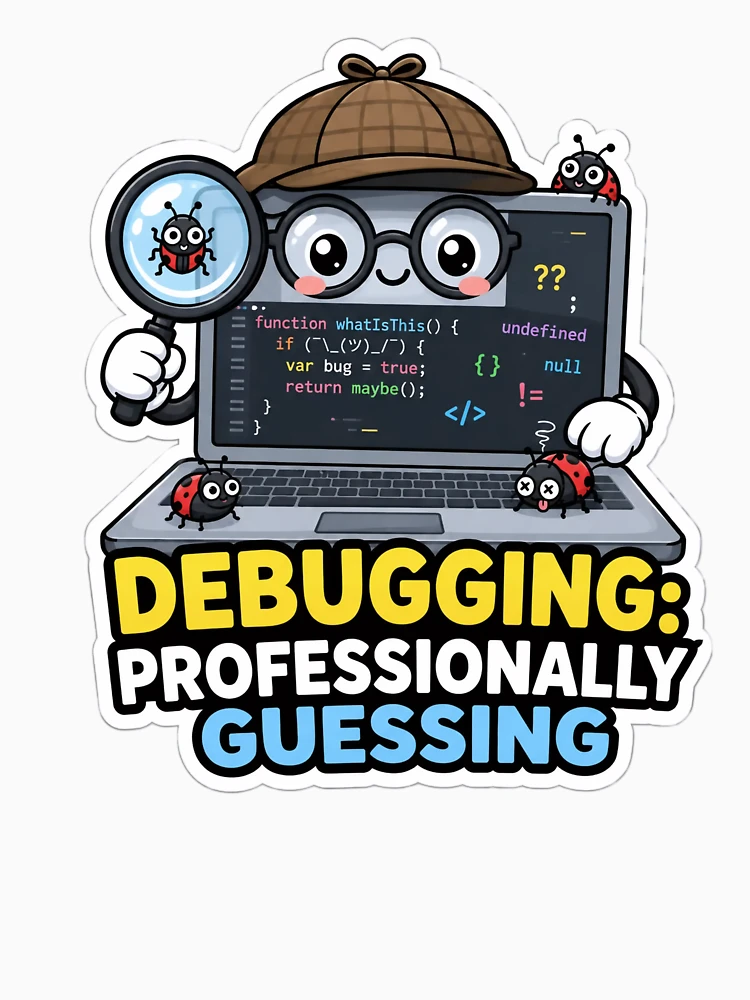 Thumbnail 6 of 6, Pullover Hoodie, Debugging Professionally Guessing Cute Programmer Humor designed and sold by DebugLab.