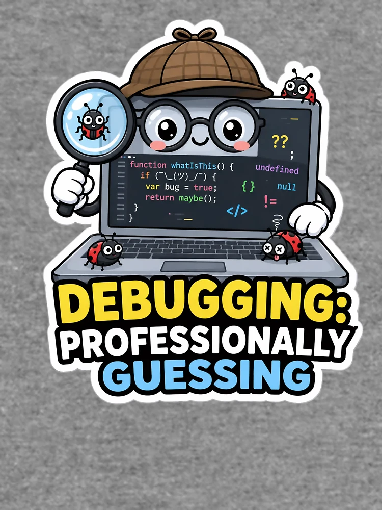 Thumbnail 6 of 6, Lightweight Sweatshirt, Debugging Professionally Guessing Cute Programmer Humor designed and sold by DebugLab.