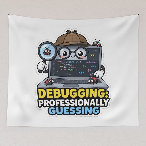 Item preview, Debugging Professionally Guessing Cute Programmer Humor designed and sold by DebugLab.