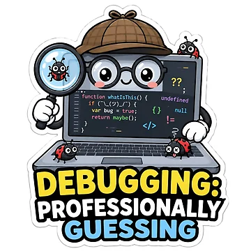 Artwork thumbnail, Debugging Professionally Guessing Cute Programmer Humor by DebugLab