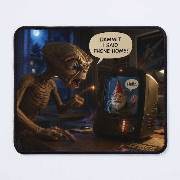 Item preview, An extraterrestrial communication problem takes an unexpected turn when a garden gnome answers the call instead. designed and sold by HighspecPie.