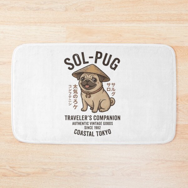 Item preview, Cute pug with Asian hat illustration designed and sold by Ahmedsyde.