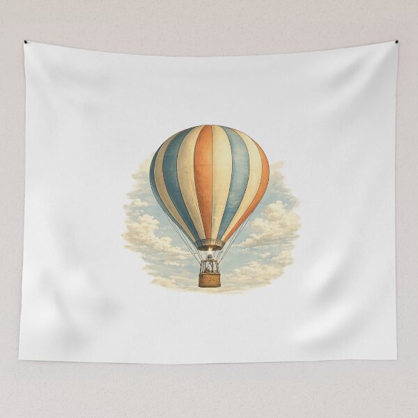 Item preview, Vintage Hot Air Balloon in the Clouds designed and sold by KM Design.