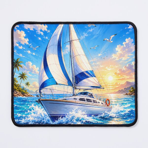 Item preview, Beautiful Sailboat at Sunset Watercolor Ocean Yacht designed and sold by Seculinator.