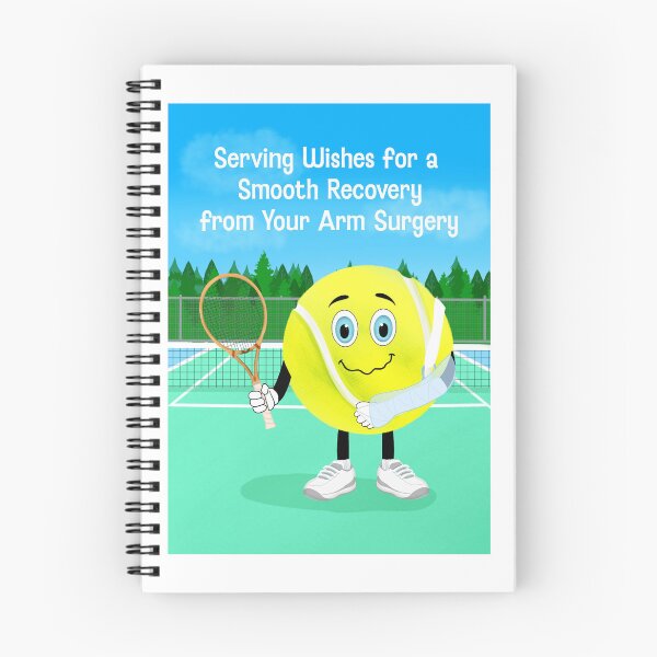 Item preview, Well Wishes From Arm Surgery Cartoon Tennis Ball in Cast Greeting Card designed and sold by daphsam.