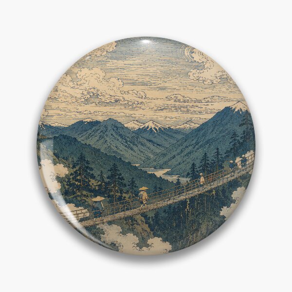 Item preview, Capilano Suspension Bridge Ukiyo-e Art Print designed and sold by UkiyoCities.