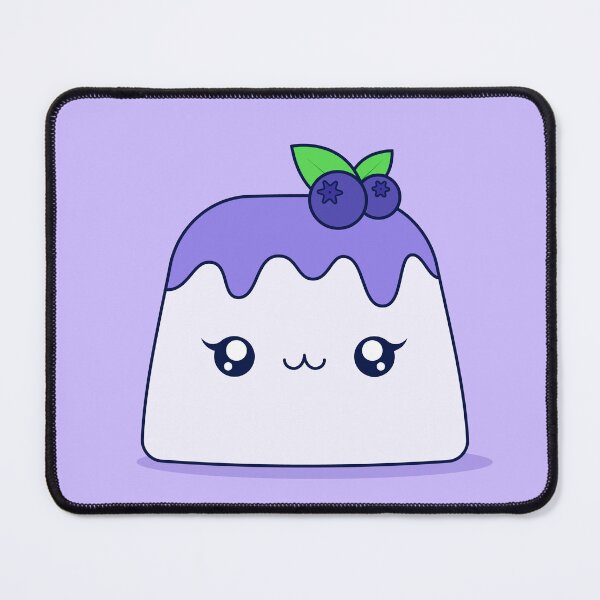 Item preview, Cute Kawaii Blueberry Pudding Dessert Character Illustration Design designed and sold by CozyLittleShop.