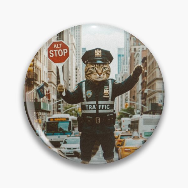 Item preview, Funny Cat Police Officer Directing NYC Traffic designed and sold by Kloshfresh.