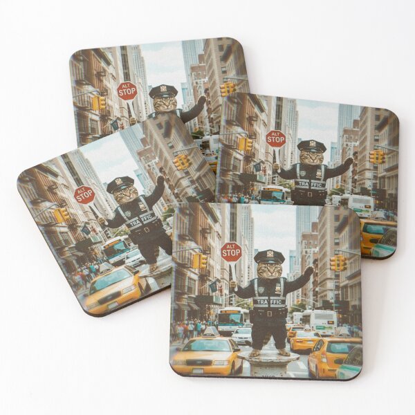 Item preview, Funny Cat Police Officer Directing NYC Traffic designed and sold by Kloshfresh.