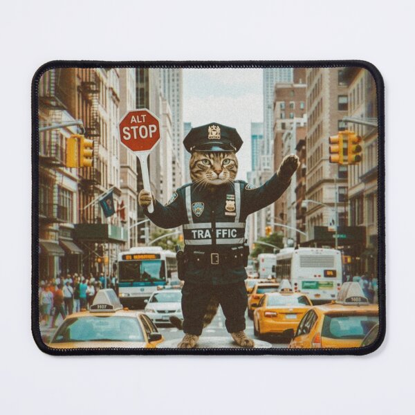 Item preview, Funny Cat Police Officer Directing NYC Traffic designed and sold by Kloshfresh.
