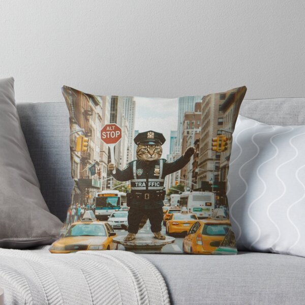 Item preview, Funny Cat Police Officer Directing NYC Traffic designed and sold by Kloshfresh.
